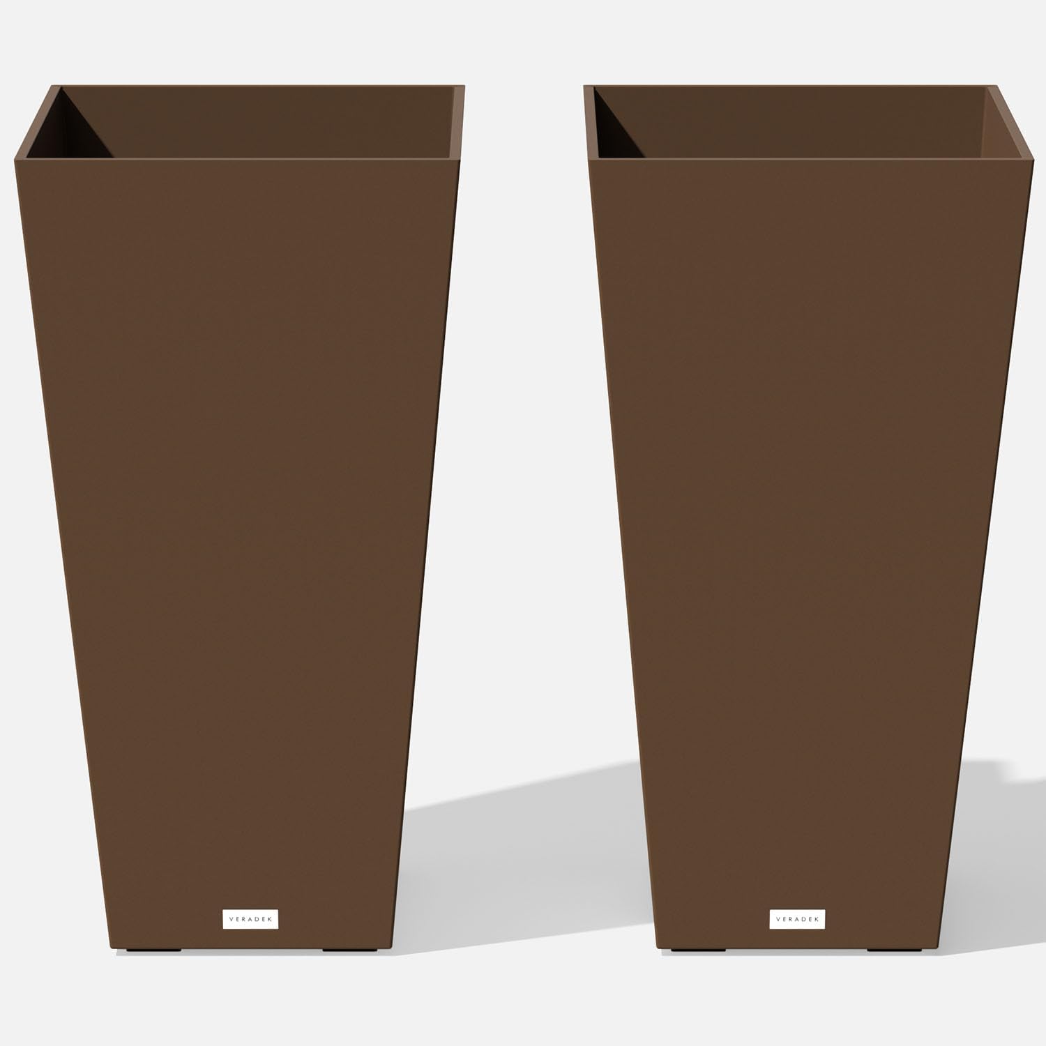 Veradek Pure Series Taper Planter - Tall Tapered Outdoor Planter with Shelf