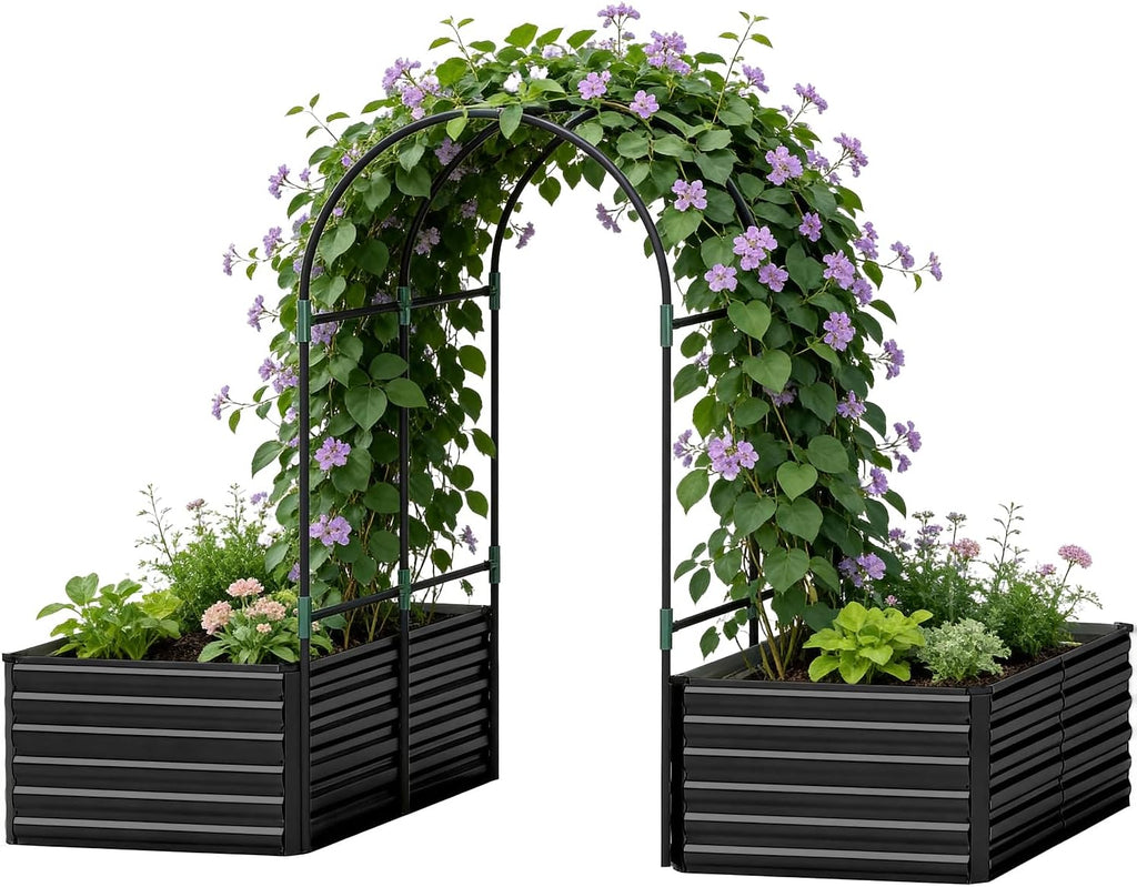 8x4x3ft Raised Garden Bed Outdoor, Galvanized Steel Garden Beds