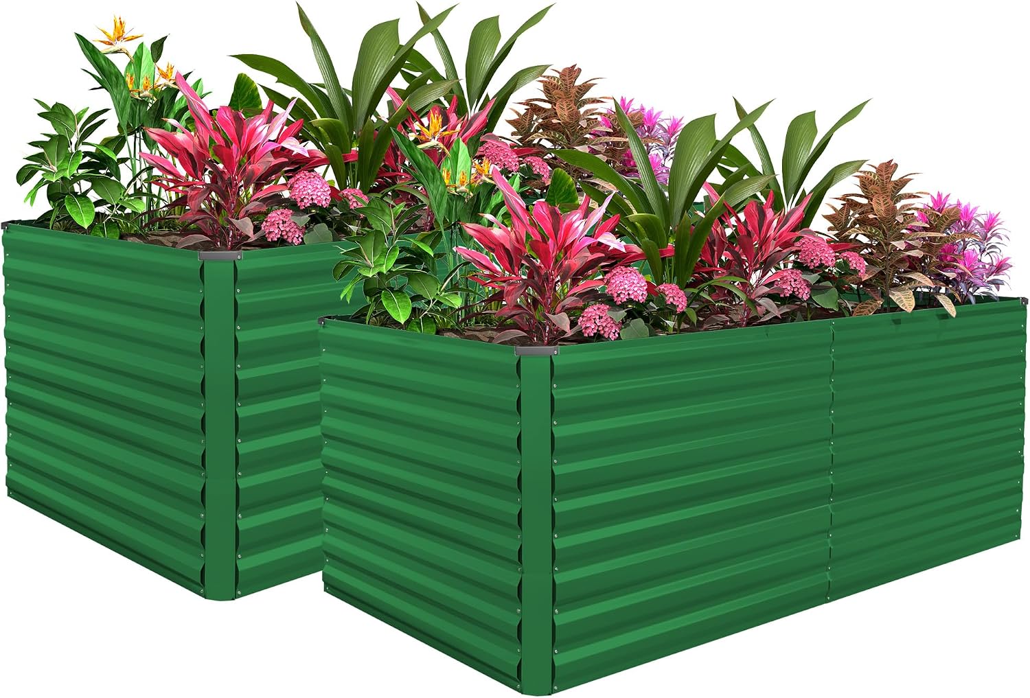 8x4x3ft Raised Garden Bed Outdoor, Galvanized Steel Garden Beds